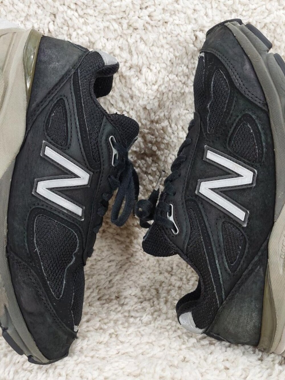 New Balance 990 v4 Running Shoes Mens 7 Women's 8.5 Black/Grey Dad Shoes m990bk4